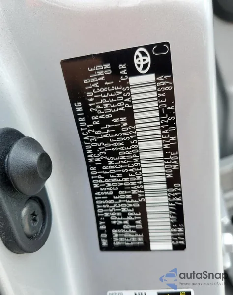 2021 Toyota Corolla Se from USA, damaged, VIN 5YFS4MCE9MP085122